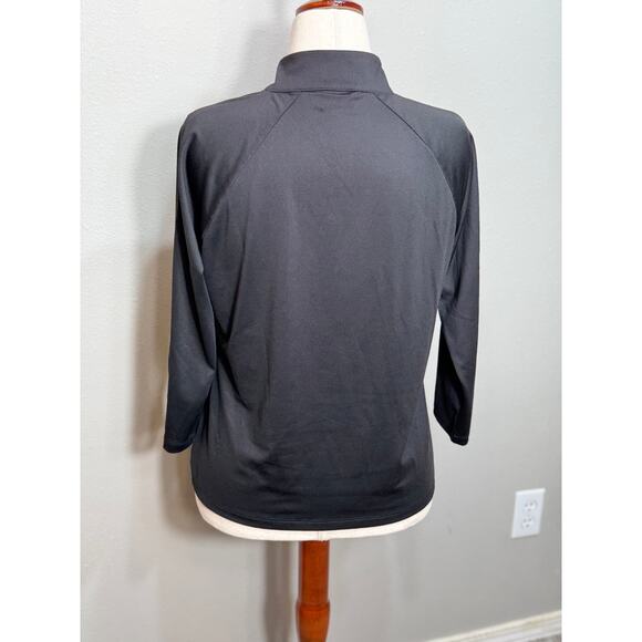 Chico's Zenergy black stretch knit quarter zip top 3/4 sleeve pullover Sz 1 US M - Picture 4 of 6